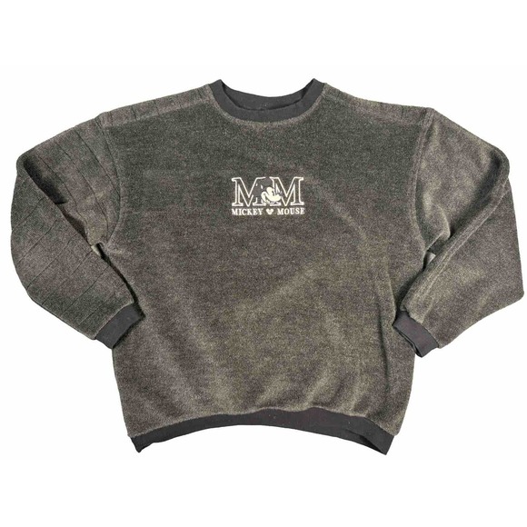 Vintage 90's Disney Mickey Mouse Sweatshirt Womens Large Grey Made In USA - Picture 1 of 6